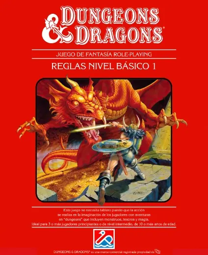 Caja roja de D&D, edición española. 1983, ed. Dalmau